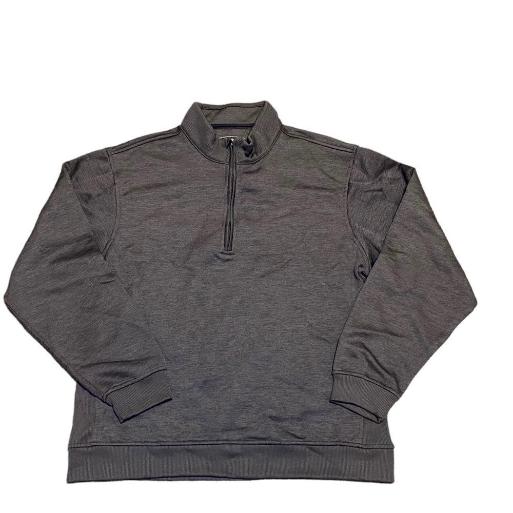 Pebble Beach Performance Gray Long Sleeved Quarter Zip Pullover Mens Sma…